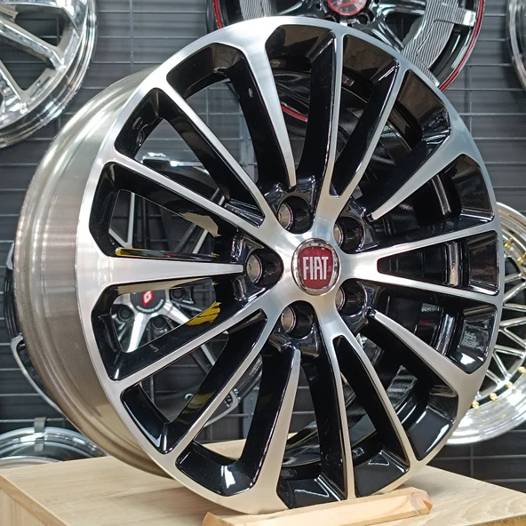 Sıfır OPAR 16 inç Egea, Doblo Black Diamond Cut Jant Takımı - 6.5X16 5X98 ET36 58.1 - OEM: 55107543 - 2