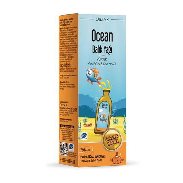Orzax Ocean Omega3 Şurup 150 ml - Portakal ürün görseli