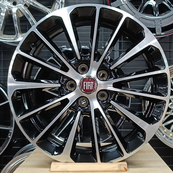 Sıfır OPAR 16 inç Egea, Doblo Black Diamond Cut Jant Takımı - 6.5X16 5X98 ET36 58.1 - OEM: 55107543 - 1