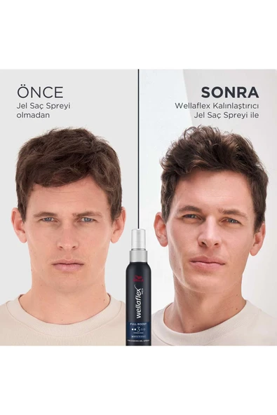 Wellaflex Men Full Boost Thickening Daha Kalın Telli Ve Dolgun Görünümlü Saçlar İçin Kafein İçeren Güçlü Jel Saç Spreyi Strong Hold - 150 ml - 5