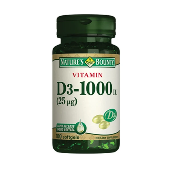 Natures Bounty Vitamin D3-1000 IU 100 Yumuşak Jelatin Kapsül ürün görseli