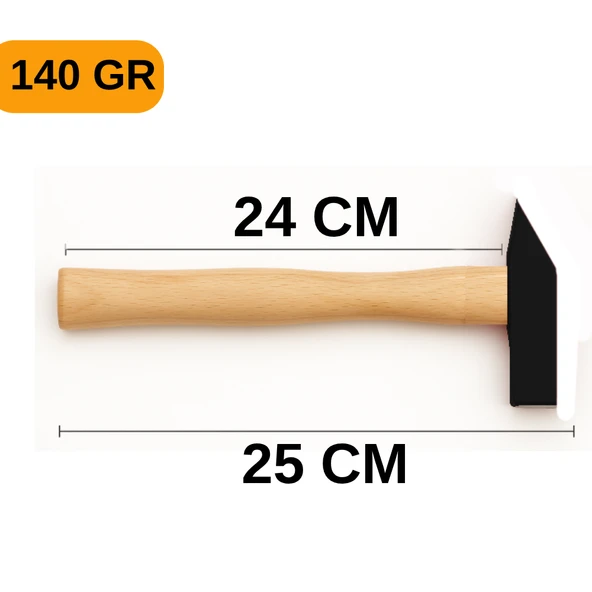 BEYLİNİ 140gr Profesyonel Ahşap Saplı Çift Taraf Çekiç 8 cm Çelik Baş Ergonomik Çakma İnce İşçilik Dayanıklı - 5