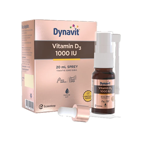 Eczacıbaşı Dynavit Vitamin D3 1000 IU Takviye Edici Gıda Sprey 20 ml ürün görseli