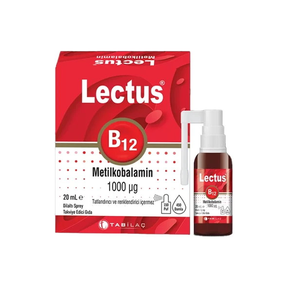 Lectus B12 Dilaltı Sprey 1000mg 20 ml ürün görseli