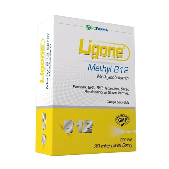 Ligone Methyl B12 Methylcobalamin Takviye Edici Gıda Dilaltı Sprey 30 ml ürün görseli