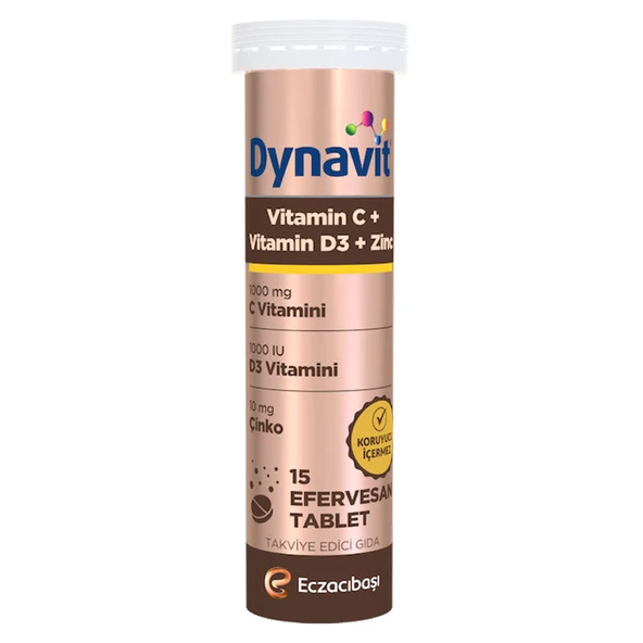 Dynavit Vitamin C + Vitamin D3 + Çinko 15 Efervesan Tablet ürün görseli