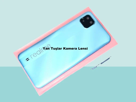 Tkgz - Oppo Realme C11 - 2021 - Arka Pil Batarya Kapağı - MAVİ ürün görseli 1