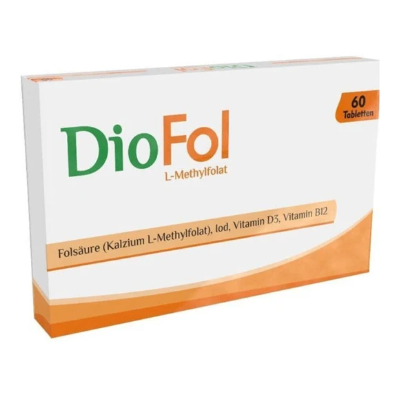 Diofol Folik Asit - Vitamin D3 İçeren Takviye Edici Gıda 60 Tablet ürün görseli