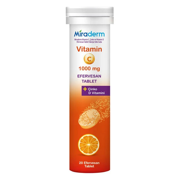 Miraderm Vitamin C 1000 mg 20 Efervesan Tablet ürün görseli