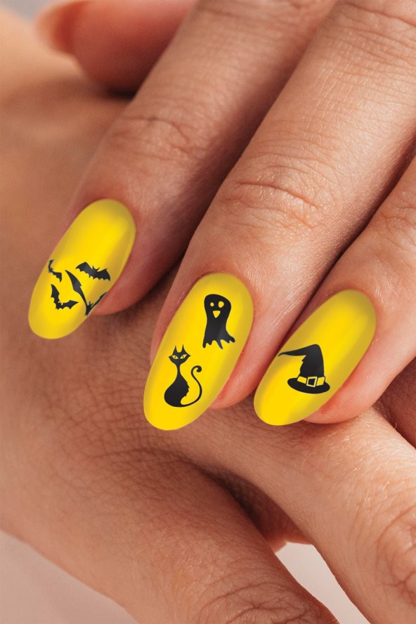 Halloween-1 Tırnak Dövmesi, Tırnak Tattoo, Nail Art, Tırnak Sticker