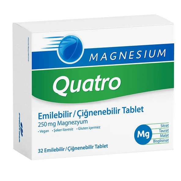 Magnesium Quatro 32 Emilebilir-Çiğnenebilir Tablet ürün görseli