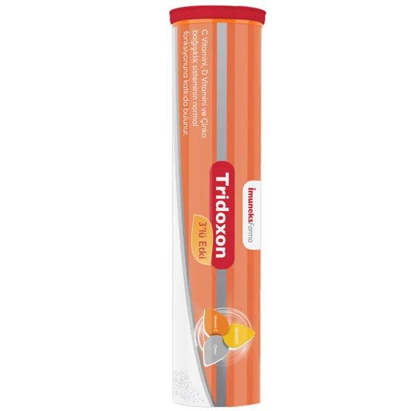 İmuneks Farma Tridoxon 3'lü Etki Takviye Edici Gıda 15 Efervesan Tablet ürün görseli