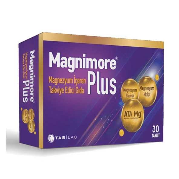 Magnimore Plus Magnezyum İçeren Takviye Edici Gıda 30 Tablet ürün görseli