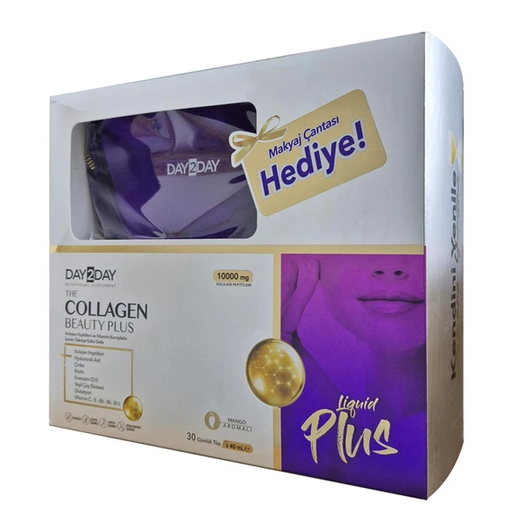 Day2Day The Collagen Beauty Plus Mango Aromalı 30 Tüp x 40 ml Makyaj Çantası Hediye ürün görseli