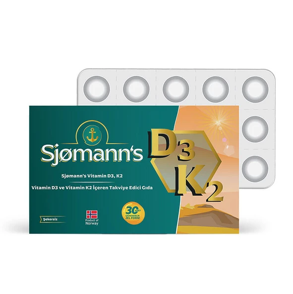 Sjomann’s Vitamin D3 ve K2 İçeren Takviye Edici Gıda 30 Adet Çiğnenebilir Jel Form ürün görseli