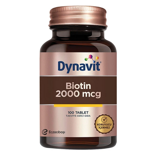 Eczacıbaşı Dynavit Biotin 2000 mcg Takviye Edici Gıda 100 Tablet ürün görseli