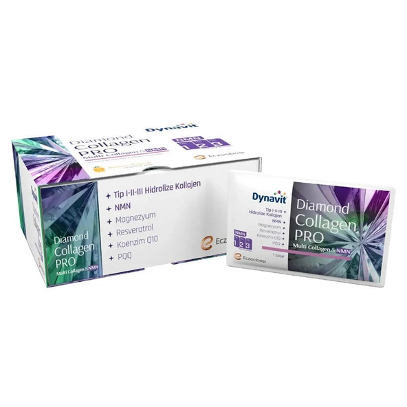 Eczacıbaşı Dynavit Diamond Collagen PRO Multi Collagen ve NMN 30 Günlük Saşe - Ananas Aromalı ürün görseli