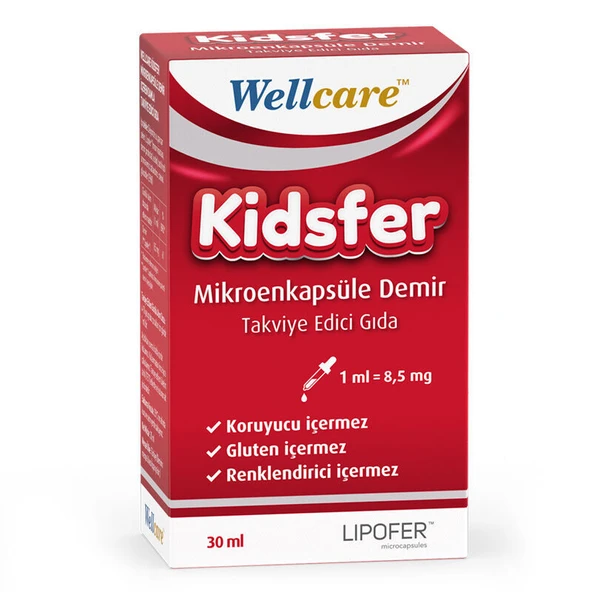 Wellcare Kidsfer Mikroenkapsüle Demir Takviye Edici Gıda 30 ml ürün görseli
