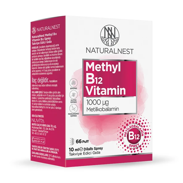 Naturalnest Methyl B12 Vitamin 1000 μg 10 ml Dilaltı Sprey ürün görseli
