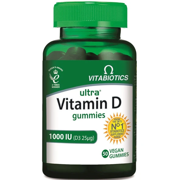 Vitabiotics Ultra Vitamin D Gummies 1000 IU 50 Vegan Kapsül ürün görseli