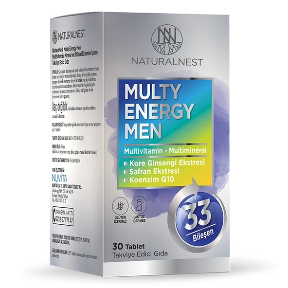Naturalnest Multi Energy Men 30 Tablet ürün görseli