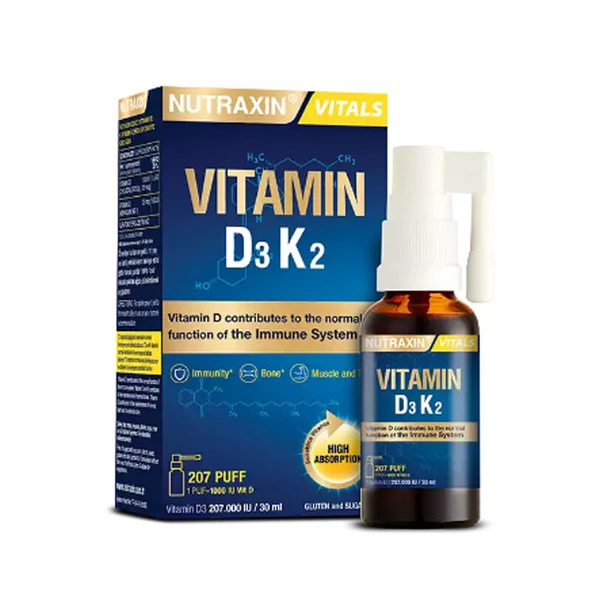 Nutraxin Vitamin D3K2 Takviye Edici Gıda 30 ml ürün görseli