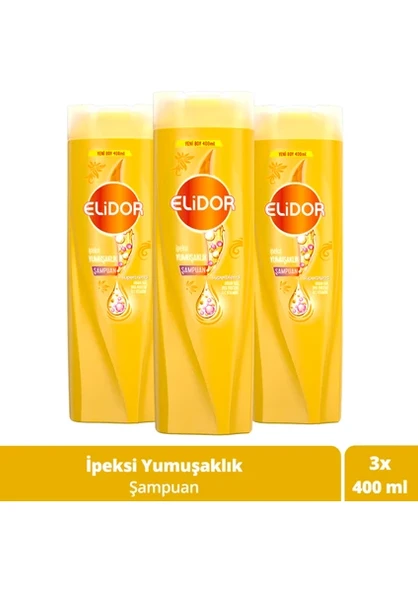 Elidor Superblend Saç Bakım Şampuanı İpeksi Yumuşaklık Argan Yağı İpek Proteini C Vitamini 400 ml x3