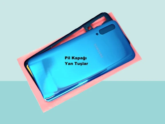 Tkgz - Samsung Galaxy A50 A505 FULL KASA Arka Kapak Batarya Kapağı - MAVİ ürün görseli 1