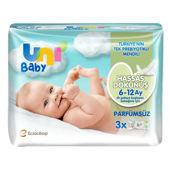 Uni Baby Hassas Dokunuş Islak Mendil 3x52 Adet ürün görseli