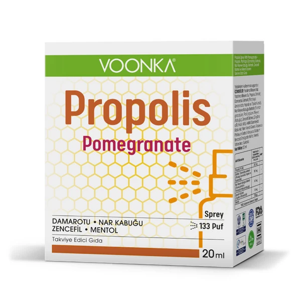 Voonka Propolis Pomegranate Takviye Edici Gıda Sprey 20 ml ürün görseli
