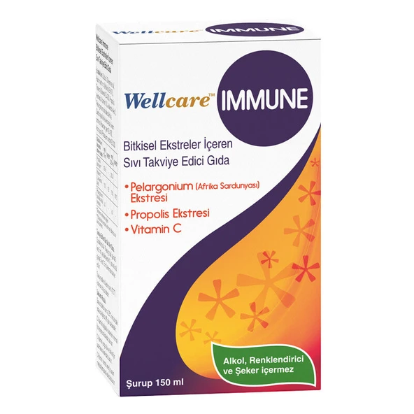 Wellcare Immune Sıvı Takviye Edici Gıda 150 ml ürün görseli