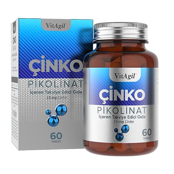 VitAgil Çinko Pikolinat İçeren Takviye Edici Gıda 60 Tablet ürün görseli