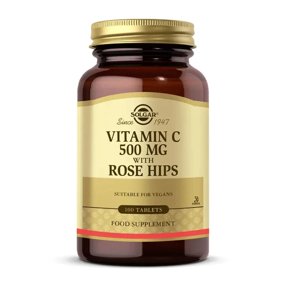 Solgar Vitamin C 500 mg with Rose Hips 100 Tablet ürün görseli
