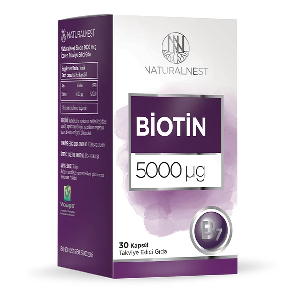 Naturalnest Biotin 5000 ug Takviye Edici Gıda 30 Kapsül ürün görseli
