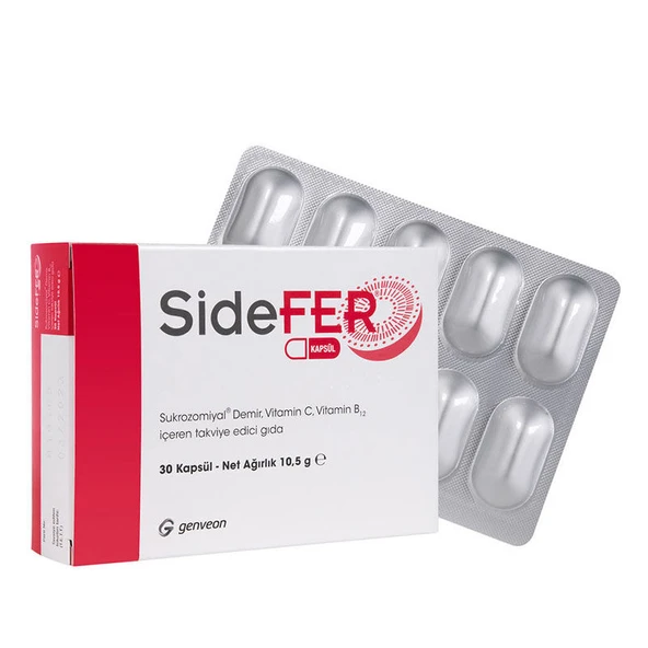 Sidefer Vitamin C ve Vitamin B12 30 Kapsül ürün görseli