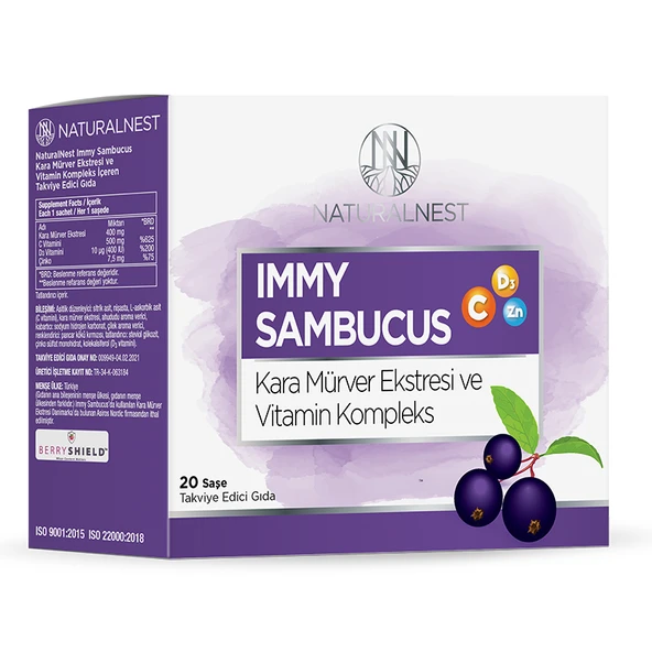 Naturalnest Immy Sambucus Takviye Edici Gıda 20 Saşe ürün görseli