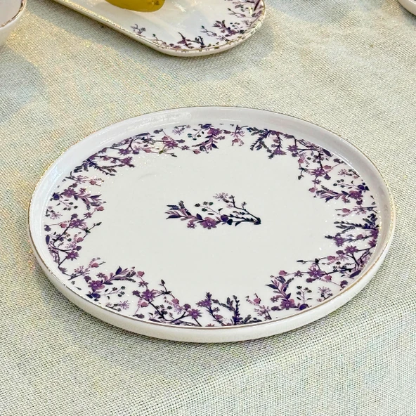 Glore Botanica 32 Parça 6 Kişilik Altın Yaldızlı Seramik Kahvaltı Takımı - 7