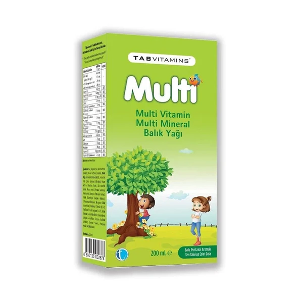 Tabvitamins Multi Multivitamin Mineral Balık Yağı 200 ml ürün görseli