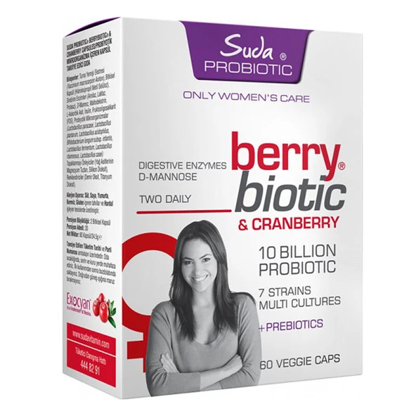 Suda Probiotic Berrybiotic Cranberry İçeren Takviye Edici Gıda 60 Kapsül ürün görseli