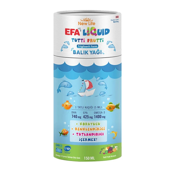 New Life Efa Liquid Balık Yağı Sıvı 150 ml - Tutti Frutti ürün görseli