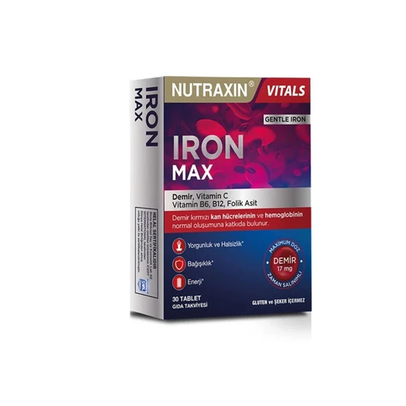 Nutraxin Iron Max Takviye Edici Gıda 30 Tablet ürün görseli