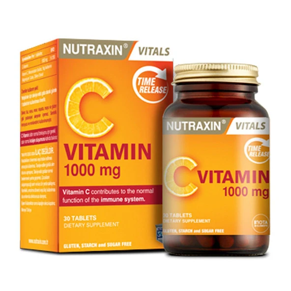 Nutraxin Vitamin C 1000 mg Takviye Edici Gıda 30 Tablet ürün görseli