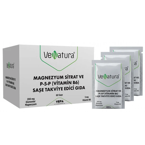 VeNatura Magnezyum Sitrat P-5-P Vitamin B6 60 Saşe ürün görseli