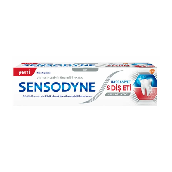 Sensodyne Beyazlatıcı Hassasiyet ve Diş Eti Macunu Beyazlatıcı 75 ml - 1