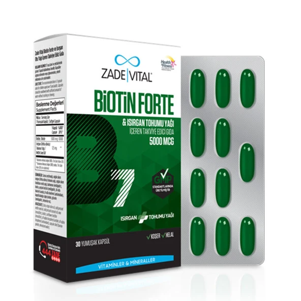 Zade Vital Biotin Forte 30 Yumuşak Kapsül ürün görseli