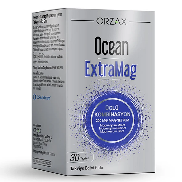 Orzax Ocean ExtraMag Üçlü Kombinasyon 30 Tablet ürün görseli