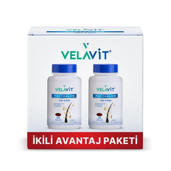 Velavit Phytoglow Hair Nail 120 Gel Soft Capsules İkili Avantaj Paketi ürün görseli