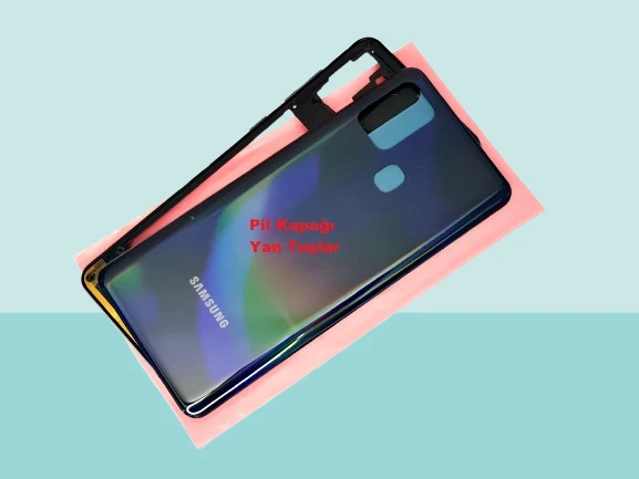 Tkgz - Samsung Galaxy A31 A315 FULL KASA Arka Kapak Batarya Kapağı - SİYAH ürün görseli 1