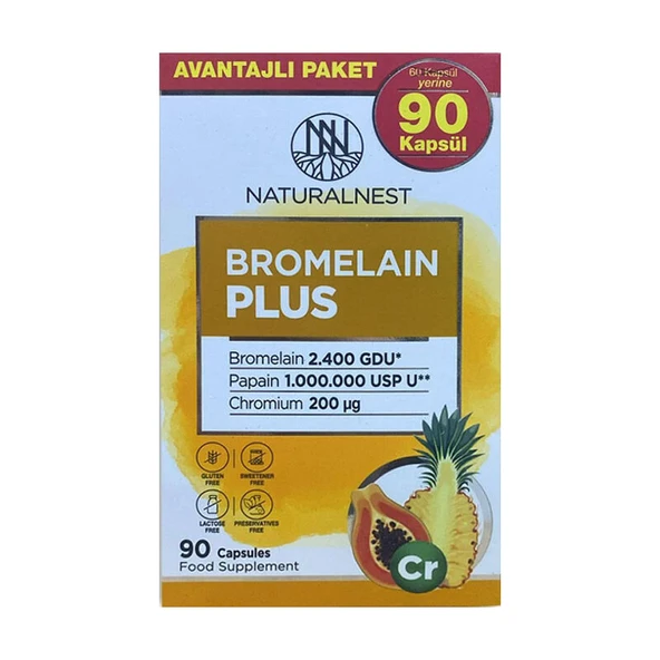 Naturalnest Bromelain Plus 90 Kapsül ürün görseli