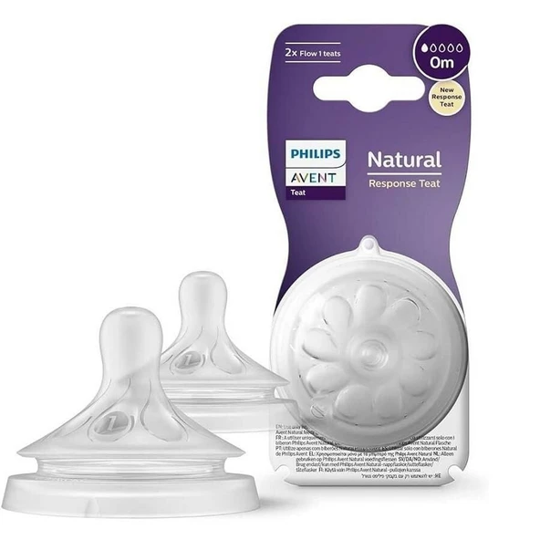 Avent Natural Response 2'li Biberon Emziği, 1 Numara, 0 Ay+ - 1